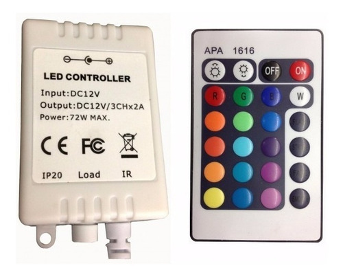 Controladora Tira Led Rgb 24 Teclas Control Remoto 