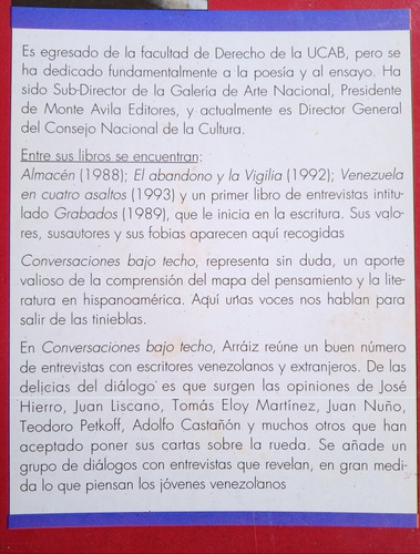 Conversaciones Bajo Techo (entrevistas) Rafael Arráiz Lucca