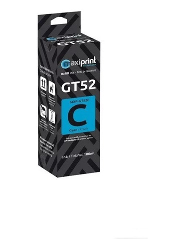 Tinta Maxiprint Compatible Hp Gt52c