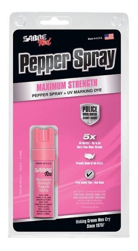 Gas Pimienta Sabre Red Defensa Personal Pink Mujer + Carnet!