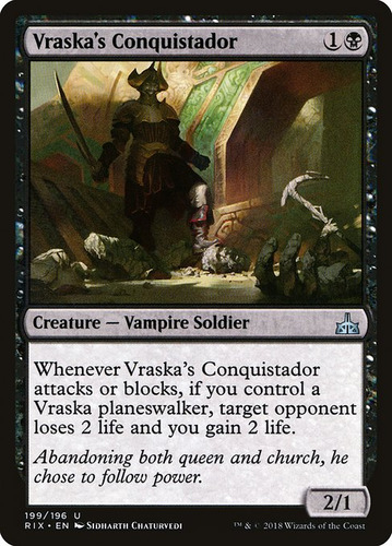 Carta Magic Vraska's Conquistador Rivals Of Ixalan Mtg