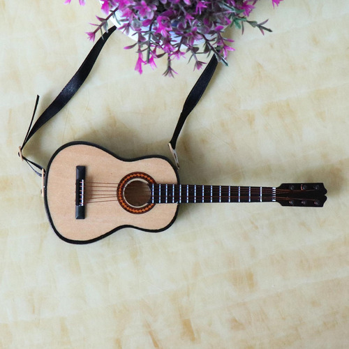 Guitarra Eléctrica De Madera En Escala 1/6 Con Juguetes En M