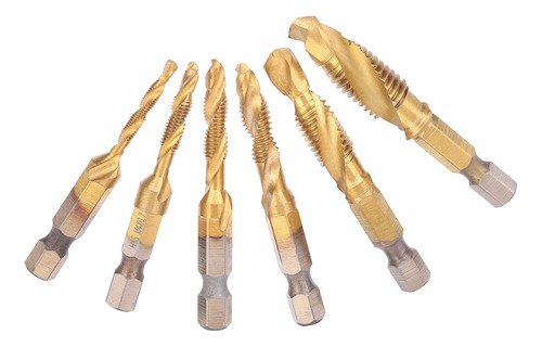 . Juego De 6 Brocas Para Roscar 6542, Acero De Alta