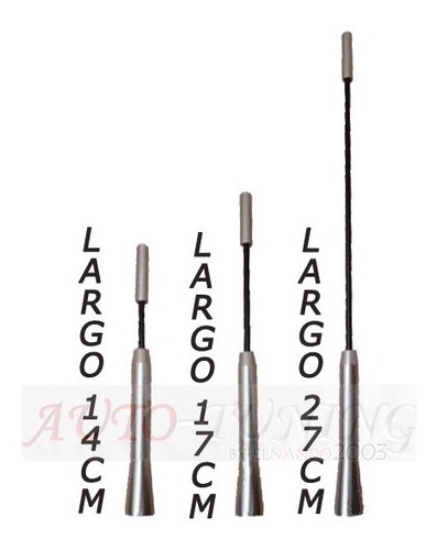 Imagen 2 de 2 de Antena Cromada 3 Medidas Intercambiables Tuning Oferta