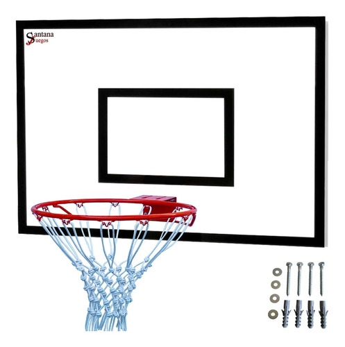 Imagen 1 de 6 de Tablero Basketball Grande Aro 45cm Red Blanca Santana Juegos