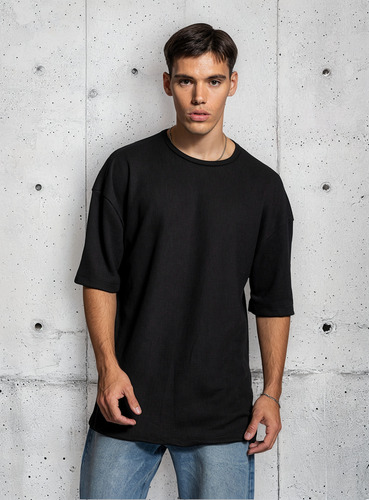 Remera Algodón Waffle De Hombre Manga Corta Shaffe