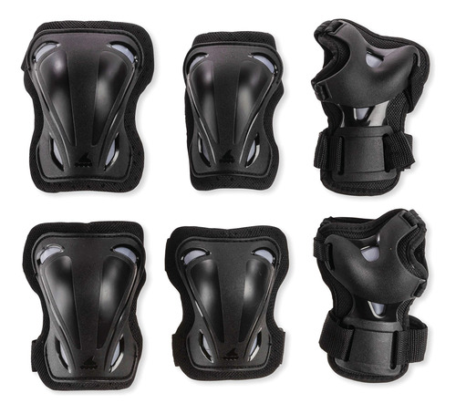 Paquete De 3 Equipos Protección Patinaje Rodilleras Coderas Negro