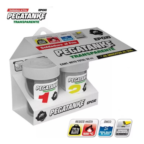 Pegamento Pegatanke Transparente 32ml Soldadura En Frío
