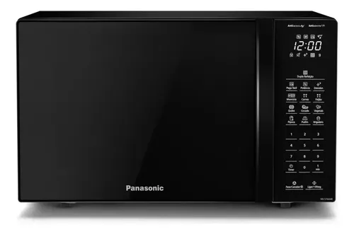 Microondas Panasonic Nn-st66nbru Black Glass 34L Dupla Refeição