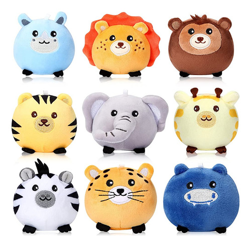 Skylety 9 Pcs Mini Plush Granja Animales De Peluche Colorido