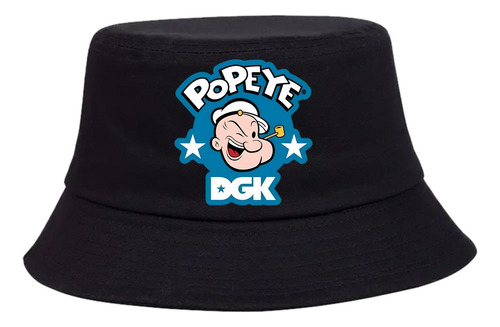 Gorro Pesquero Popeye El Marino Sombrero Bucket Hat Black