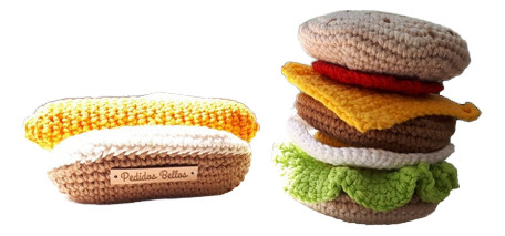 Combo Comida Amigurumis Muñecos De Apego Artesanal Crochet