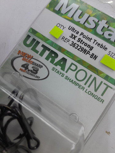 Anzuelo Triple Mustad #1 36329 Np Bn X 5un 3x Strong Point