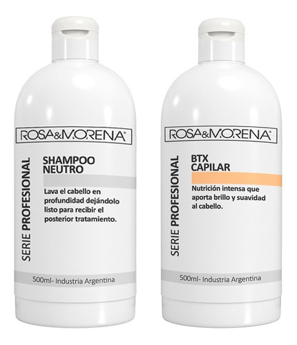 Imagen 1 de 3 de Btox Capilar Y Shampoo Neutro Rosa & Morena 500ml 