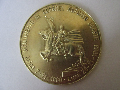 Antigua Medalla Peru Guerra Pacifico Coronel Alfonso Ugarte