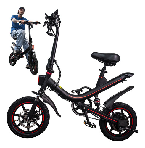  Oivida  MBE-V030 bicicleta elétrica scooter velocidade 30km/h suporta 120kg cor preto