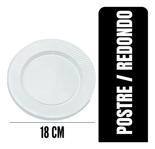 Plato Descartable Blanco Plástico Ps Resistente 18 Cm X 100u Blanco