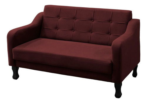 Namoradeira Decorativa Sofá Bela Suede Vermelho Marsala