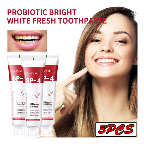 3 Unidades De Pasta De Dentes Sp-4 Para Higiene Oral Fresh B