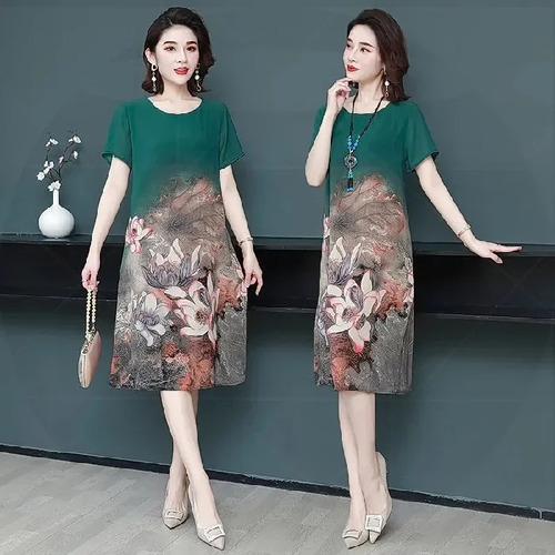Vestido De Poliéster Con Estampado De Flores De Verano Para