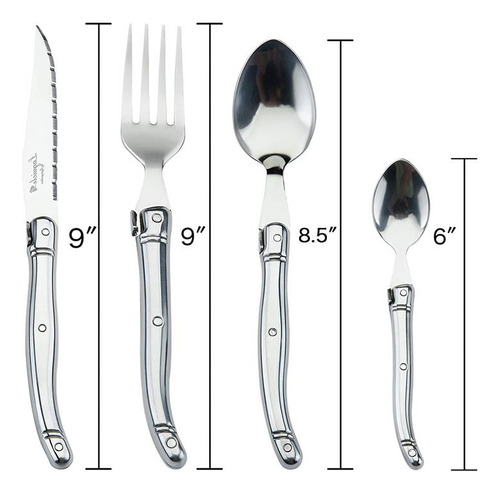 Juego De Vajilla De Acero Inoxidable Laguiole Silverware, 24