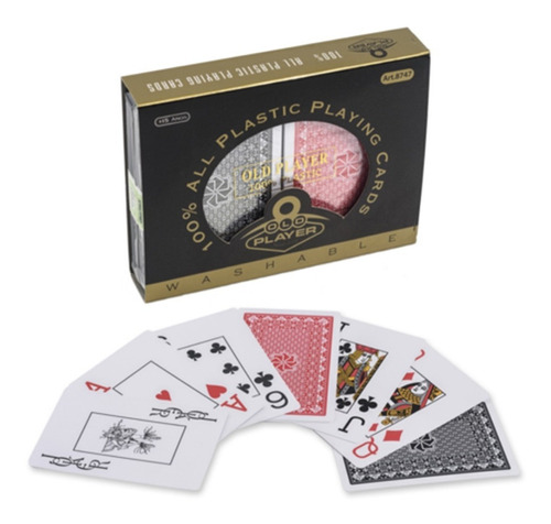 Naipes Cartas De Poker Plastico Lavables Con Estuche Doble