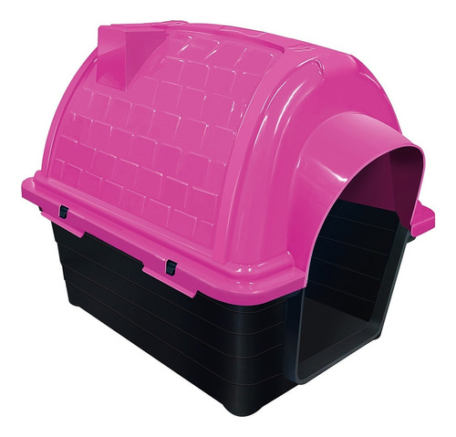 Casinha Iglu De Plástico Para Cães Furacão Pet Pequena Nº 3 Cor Rosa