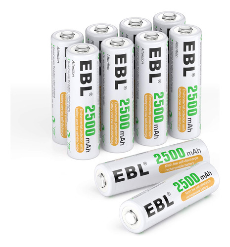 Ebl 10 Bateras Aa De 2500 Mah 1.2 V De Alto Rendimiento Prec