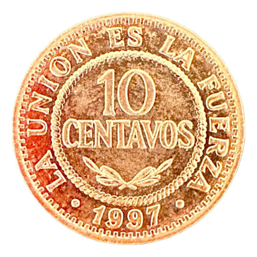 Bolivia Republica - 10 Centavos - Año 1997 - Km #202 :