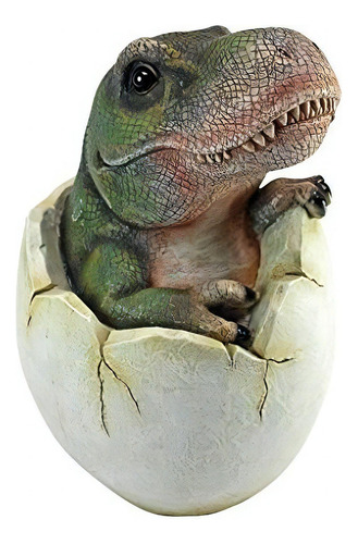 Diseño Toscano Baby Tyrannosaurus Rex Dino Egg Statue