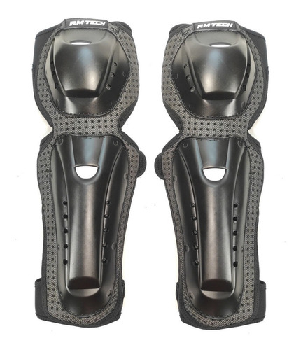 Protectores Piernas Y Codos Plastico Rmtech Negro/gris Sm327 Color Negro
