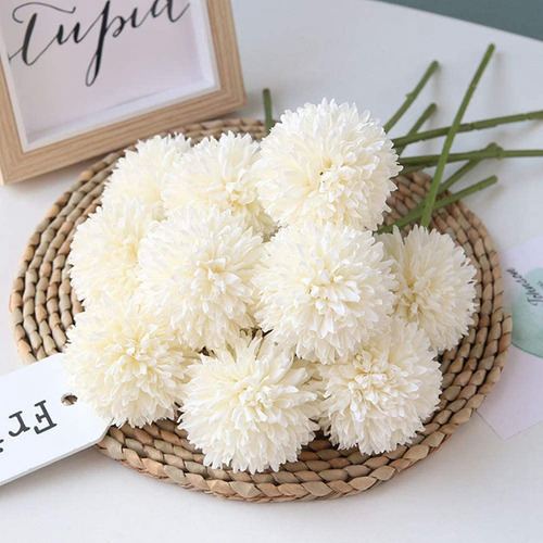 Ramo De Flores Artificiales De Crisantemo, 10 Unidades