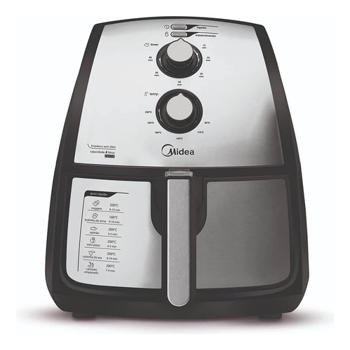 Midea Freidora De Aire 4 Litros Acero Inoxidable Selladas (Usado)
