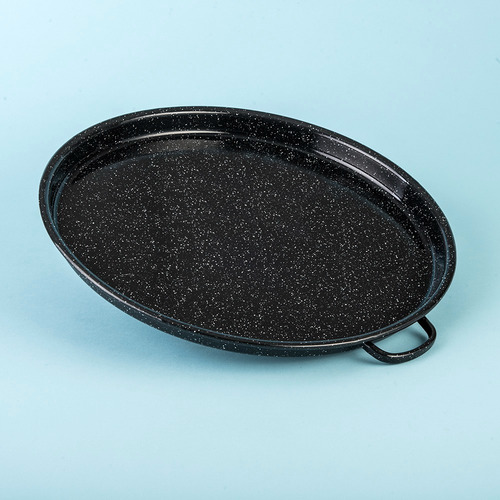 Imagen 6 de 6 de Comal Redondo De Peltre Cinsa 34 Cm Negro Brillante