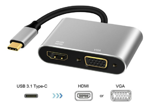 Tipo De Puerto Múltiple Usb C Tipo C A Hdmi 4k Vga