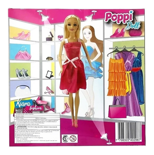 Muneca Kiara Fashion Set Vestidos Poppi Doll Ar1 B083 Ellobo