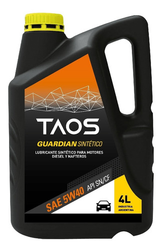 Aceite Taos Sintetico 5w-40 Multigrado 4lt 