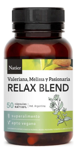 Relax Blend Relajante Sedante Natural X50 Cápsulas | Natier 
