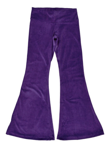 Imagem 4 de 6 de Calça Feminina Plush Flare Bordada Cintura Alta