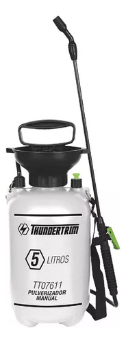 Pulverizador Fumigador Thunder TT07610 Manual A Presión 5 Lts. Color Blanco y Verde