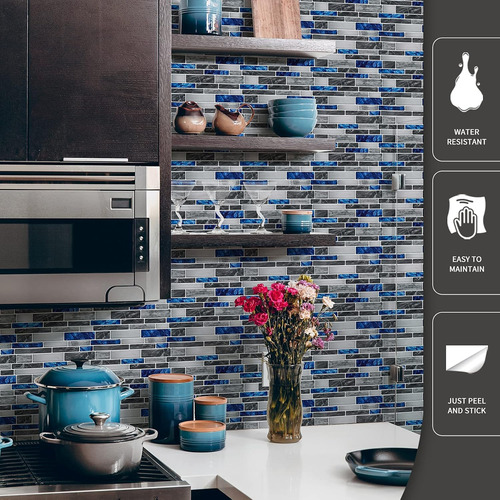Art3d 10 Láminas De Azulejos Autoadhesivos Cocina En Mármol