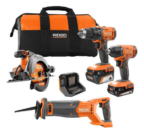 Ridgid Kit Combo 4 Herramientas Inalámbricas 18v R96256