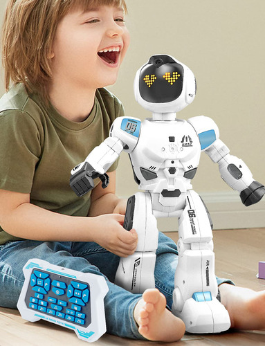 Robot Emo Inteligente Grande Para Nios De 5 A 7 Aos, Con Det