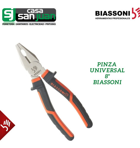 Pinza Universal Forjada 8 Pulgadas 205 Mm Aislada Biassoni