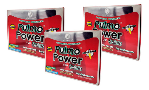 Kit 3 Suplemento Alimenticio Ingerible Pulmo Power Bronquios Sabor Sin Sabor