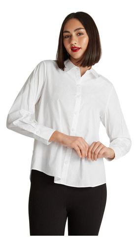 Blusa Camisera Con Botones Blanco