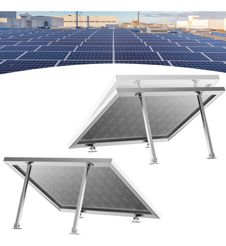 Lote 2 Soportes Montaje Panel Solar Ajustable Aluminio 50-40
