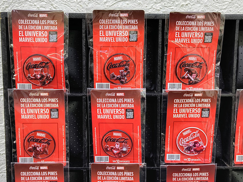 Pines Marvel Coca Cola 10-pack Colección Completa Original (Usado)