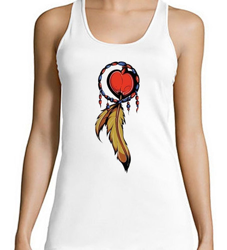 Musculosa Llavero Con Plumas Dibujo