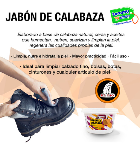 Jabon D Calabaza P Zapatos Articulos Piel Limpiar Lubricar